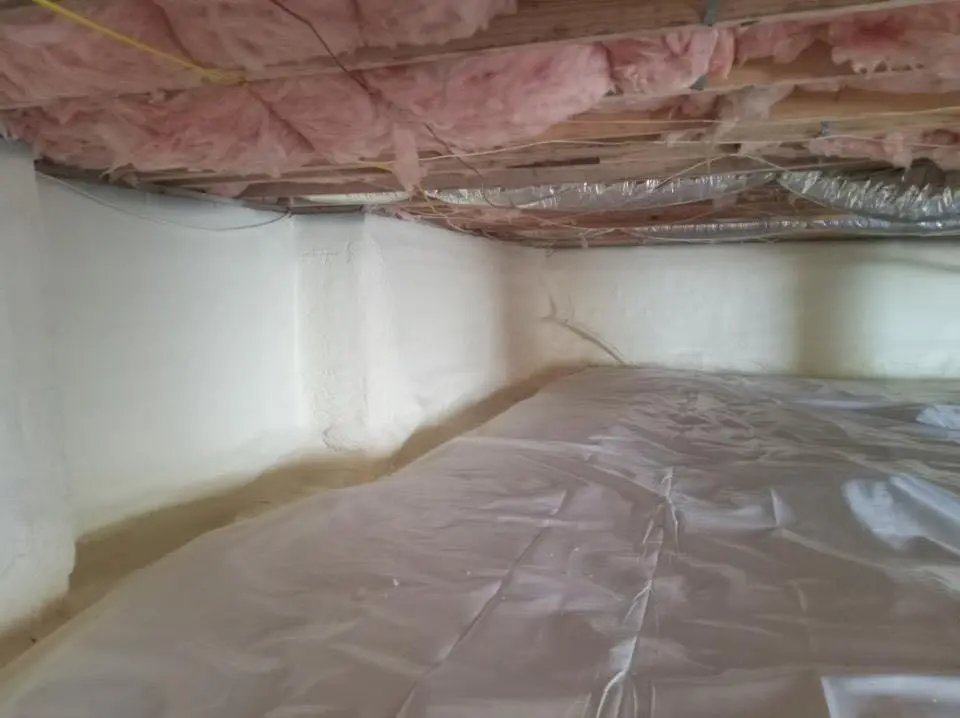 Crawl space encapsulation with closed-cell spray foam for Attic Insulation in Swatara